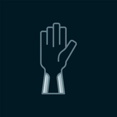 Line Protective gloves icon isolated on black background. Flat filled outline style with shadow. Vector