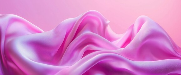 Fototapeta premium Pink silk fabric draped elegantly.