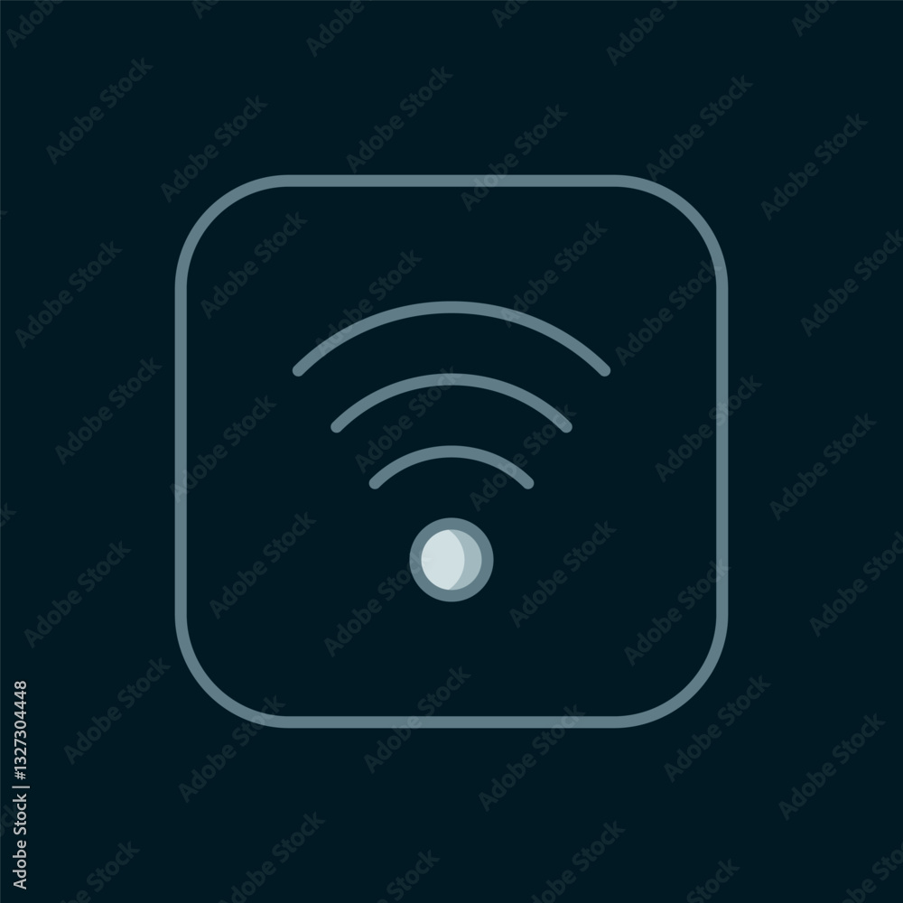 Poster line wi-fi wireless internet network symbol icon isolated on black background. flat filled outline s