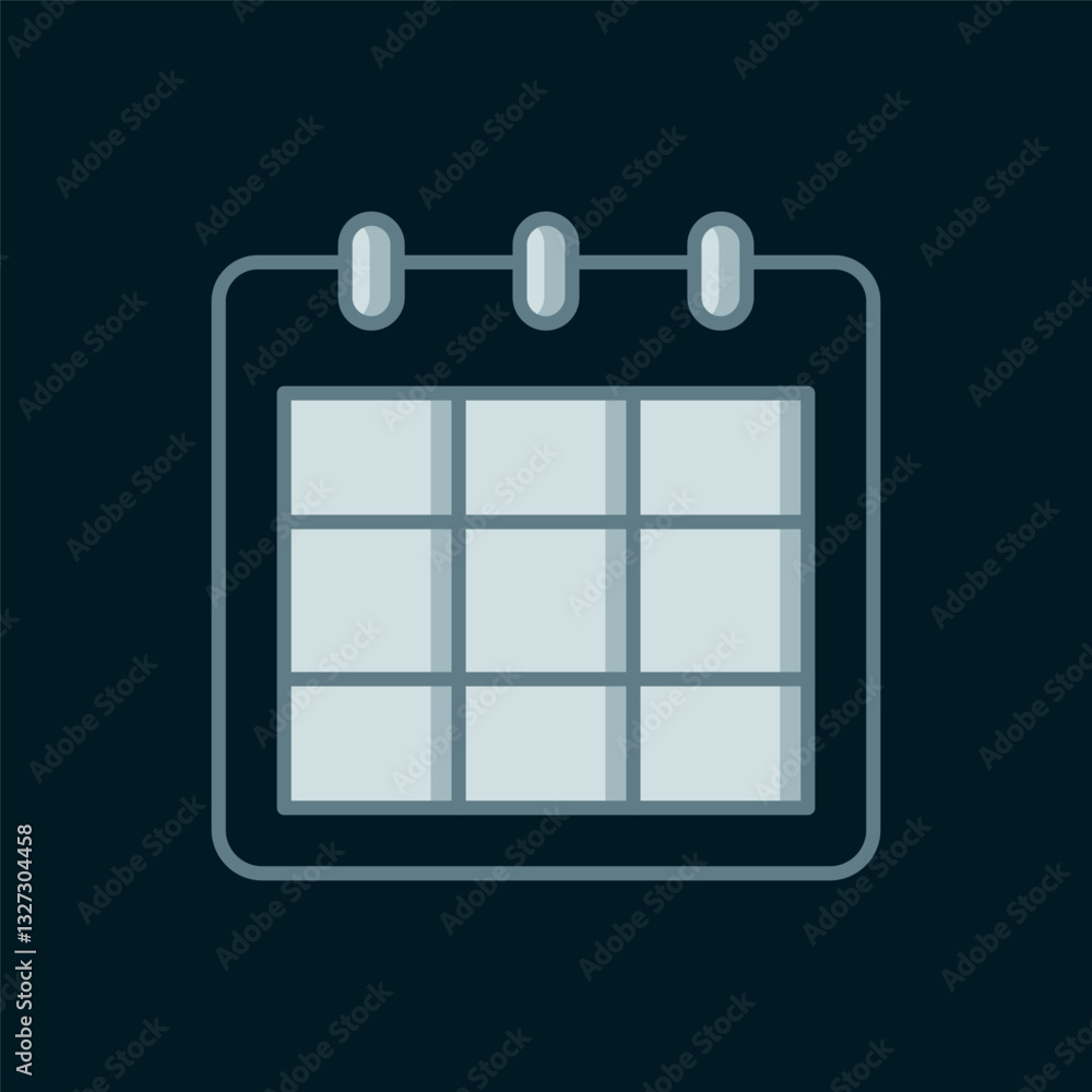 Poster line calendar icon isolated on black background. event reminder symbol. flat filled outline style wi