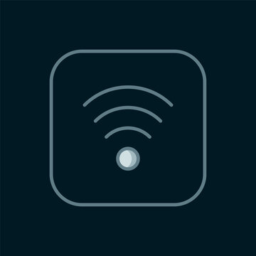 recommend clip art: Line Wi-Fi wireless internet network symbol icon isolated on black background. Flat filled outline style with shadow. Vector