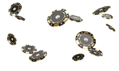 Casino chips with gold accents and diamonds