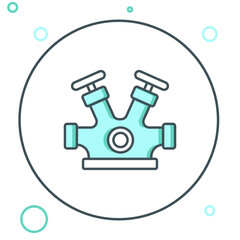 Line Fire hydrant icon isolated on white background. Colorful outline concept. Vector