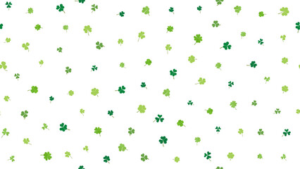 Lucky four leaf green clovers seamless pattern, background texture vector. Saint Patrick's Day