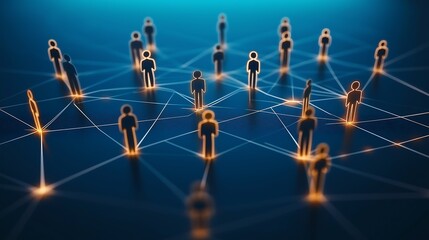 a network of people connected to each other with glowing lights on them and a blue background