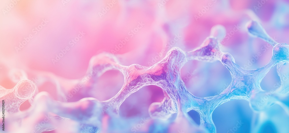 Poster abstract colorful cellular structure with intricate network design and soft lighting