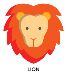 Fototapeta premium Lion head logo or icon in multicolor.by kus wandoko