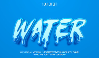 Water 3d editable text effect style