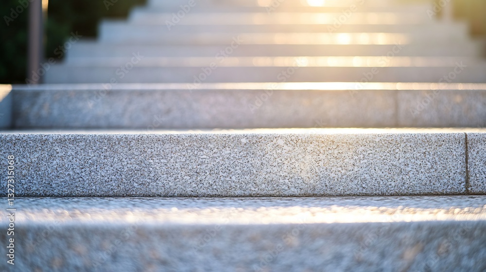 Poster glistening stone steps illuminated by warm sunlight creating an inviting pathway to explore : genera