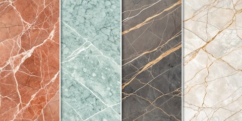 Marble Collage Red, Green, Gray and White Veined Stone Textures ,Texture, Stone