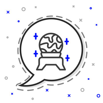recommend clip art: Line Magic ball icon isolated on white background. Fortune teller. Crystal ball. Colorful outline concept. Vector