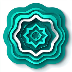 Cross Shape Medical Logo with Paper Waves Layers, Emblem for Clinic.