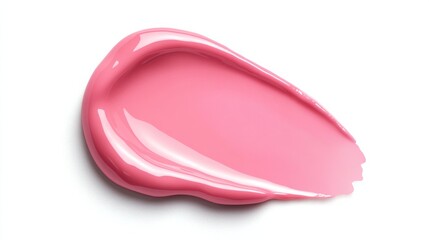 Splash of bright pink nail polish creating an abstract shape on a white background generative ai