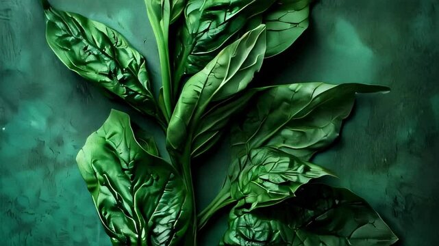 Fresh green collard leaves close-up