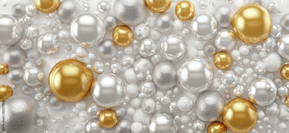 Poster colorful spheres in various sizes and textures creating a dynamic abstract background