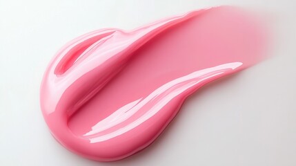 Splash of bright pink nail polish creating an abstract shape on a white background generative ai