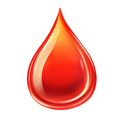 Fototapeta premium Brilliant Red Liquid Drop Reflecting Light on a Pure White Canvas