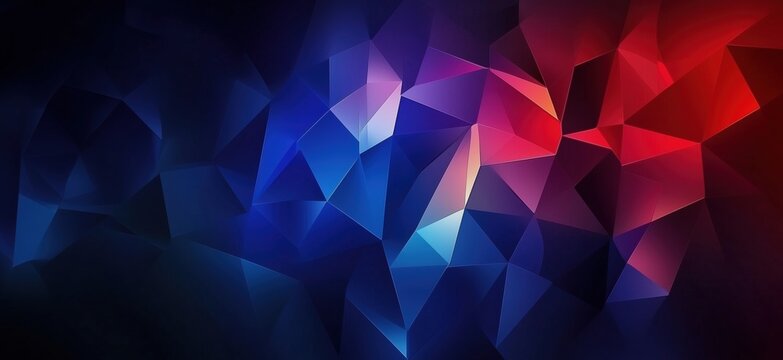 Abstract geometric background with vibrant blue and red triangular shapes