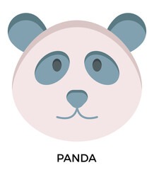 Fototapeta premium Cute panda head, vector illustration icon in multicolor.by kus wandoko
