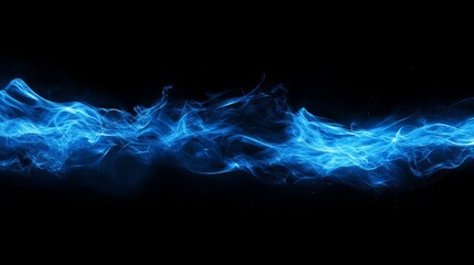 Obraz premium Bright neon blue water splashes on a dark background generative ai