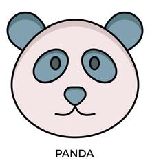 Cute panda head, vector illustration icon in multicolor.by kus wandoko