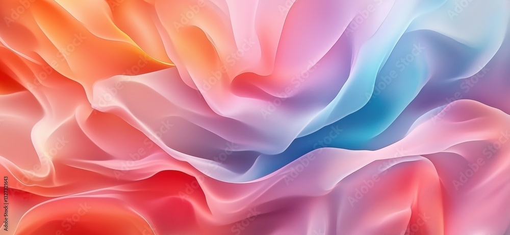 Aufkleber colorful abstract fabric texture with flowing waves and soft gradients