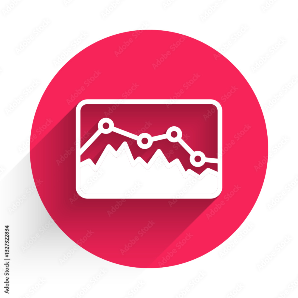 Poster white music wave equalizer icon isolated with long shadow. sound wave. audio digital equalizer techn