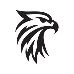 Tribal Eagle Silhouette Bold Black and White Vector Logo

