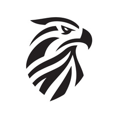 Obraz premium Tribal Eagle Silhouette Bold Black and White Vector Logo