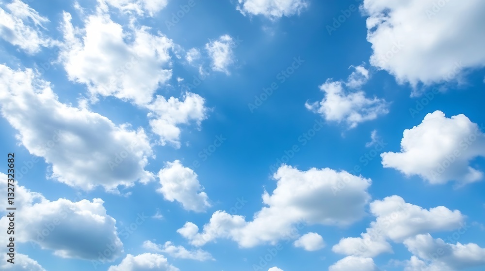 Aufkleber vast blue sky filled with fluffy white clouds creating a serene and calm atmosphere for nature lover
