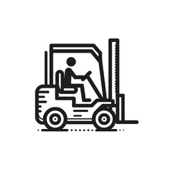 Forklift operator in action for logistics and warehouse management
