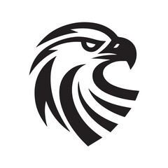 Tribal Eagle Silhouette Bold Black and White Vector Logo

