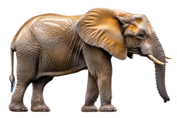 Giant African elephant standing with calm demeanor