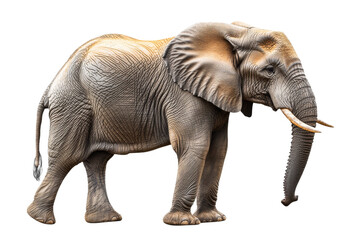 Obraz premium Majestic elephant standing on transparent background