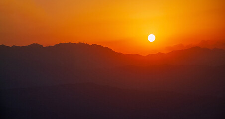 sunset over the mountains