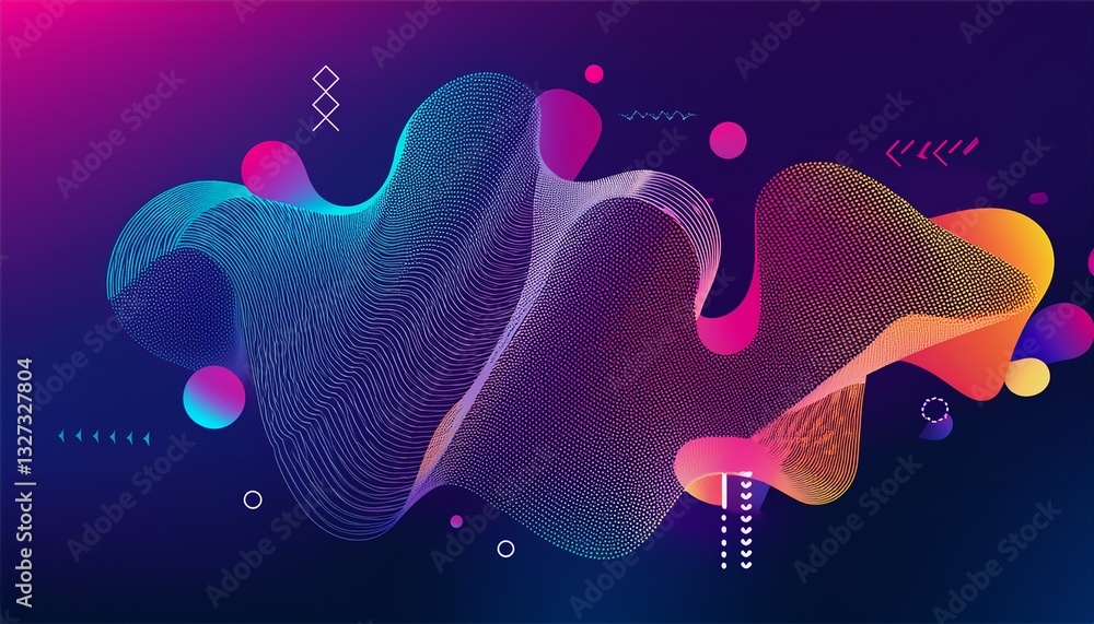 Poster colorful fluid background dynamic textured geometric element. modern gradient light vector illustrat