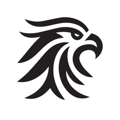 Tribal Eagle Silhouette Bold Black and White Vector Logo

