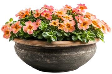 Colorful flowers in a decorative pot for home decor
