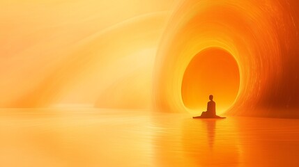 a calming abstract artwork of smooth orange circles