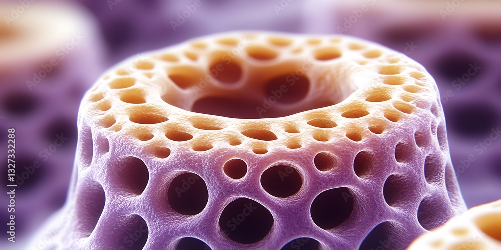 Poster complex microscopic structure showcasing intricate patterns and formations