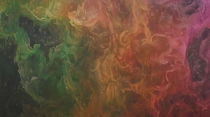 Colorful Abstract Cosmic Nebula with Swirling Patterns and Glimmering Stars in Space