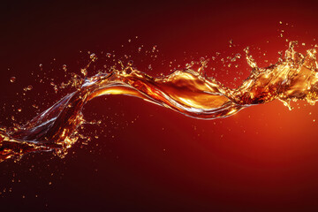 Splash of water on red background, frozen in motion. Vibrant contrast, capturing dynamic energy and fluidity in a single striking moment.