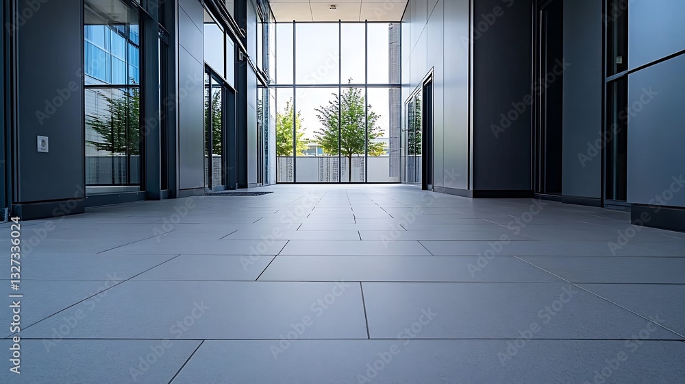 Poster spacious and modern interior with large windows allowing natural light to fill the hallway : generat