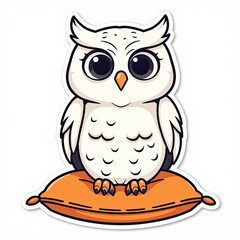 Naklejka premium A cute brown owl vector illustration perched on a branch