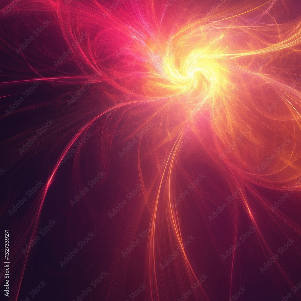 Poster vibrant abstract swirl of light and color in dynamic fractal design