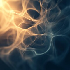 Obraz premium A complex web of swirling smoke textures, with fine details and gradients blending seamlessly into a dark setting. The intricate shapes convey elegance and motion. Crisp and photogenic composition