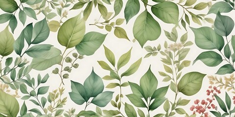 Green leafy background with many leaves