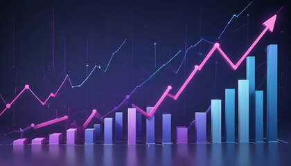 Graph with a pink and blue line and a purple line