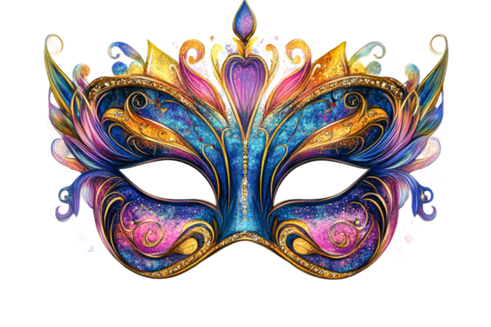 Elegant decorative mask with vibrant colors and details