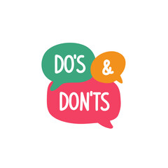 Do's&Dont's. Badge, icon, logo vector design illustration on white background